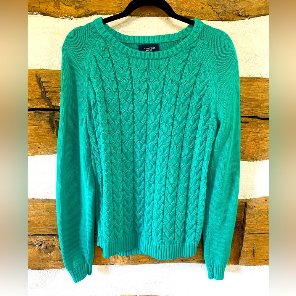 Women’s Lands’ End Sweater Teal XL